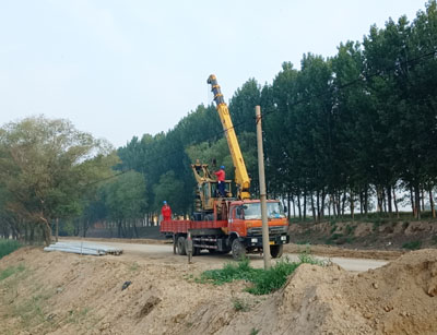 10kV王崗線武王支線絕緣化維修工程設備進場現(xiàn)場